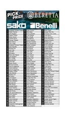 DRAW #1778 - Pick Your Prize - Beretta, Sako OR Benelli!