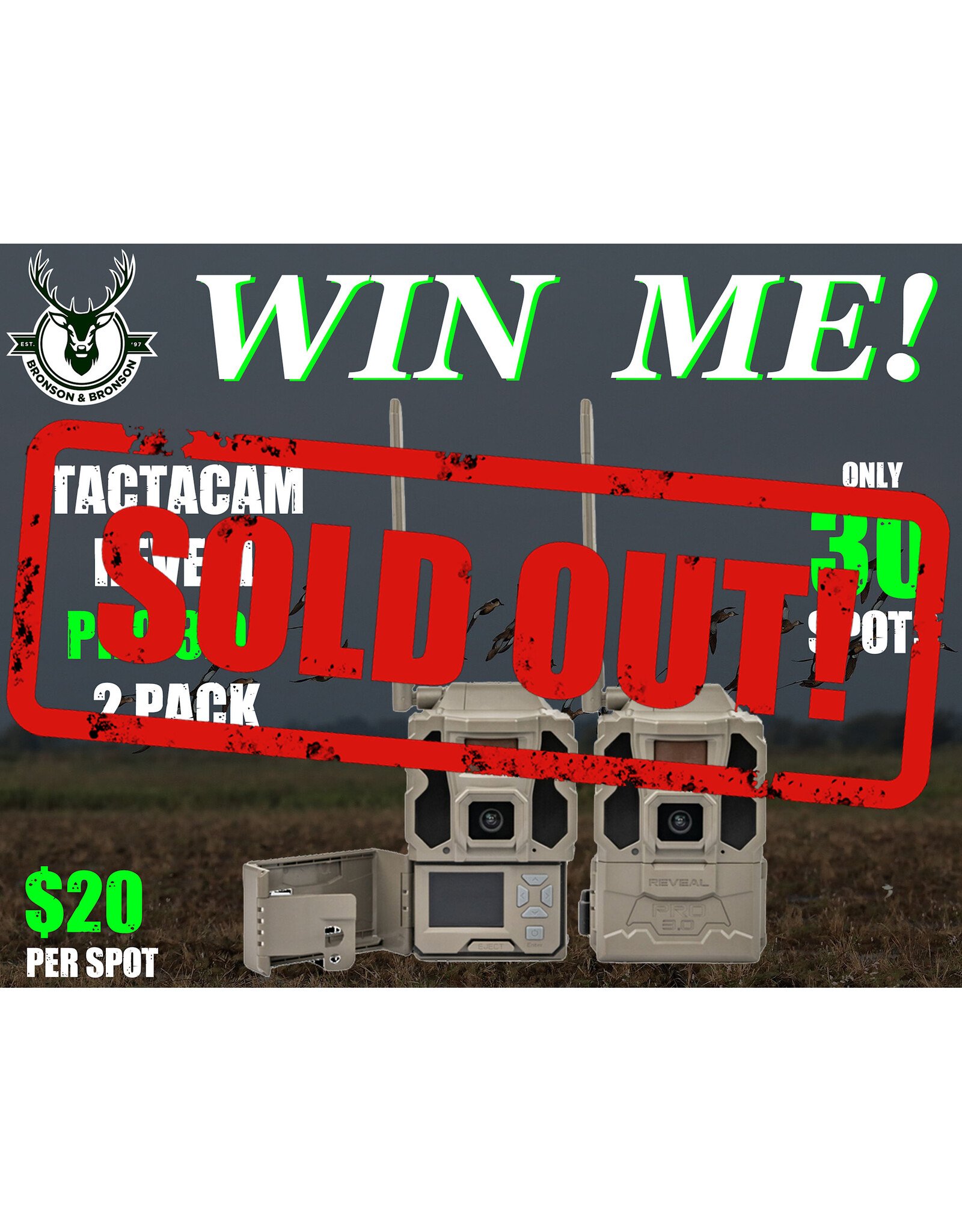DRAW #1783 - WIN ME - Tactacam PRO 3.0 - 2 Pack ROUND 5