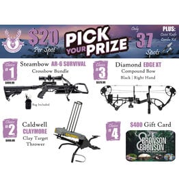 DRAW #1789 - Pick Your Prize - Steambow, Caldwell, Diamond OR Gift Card!