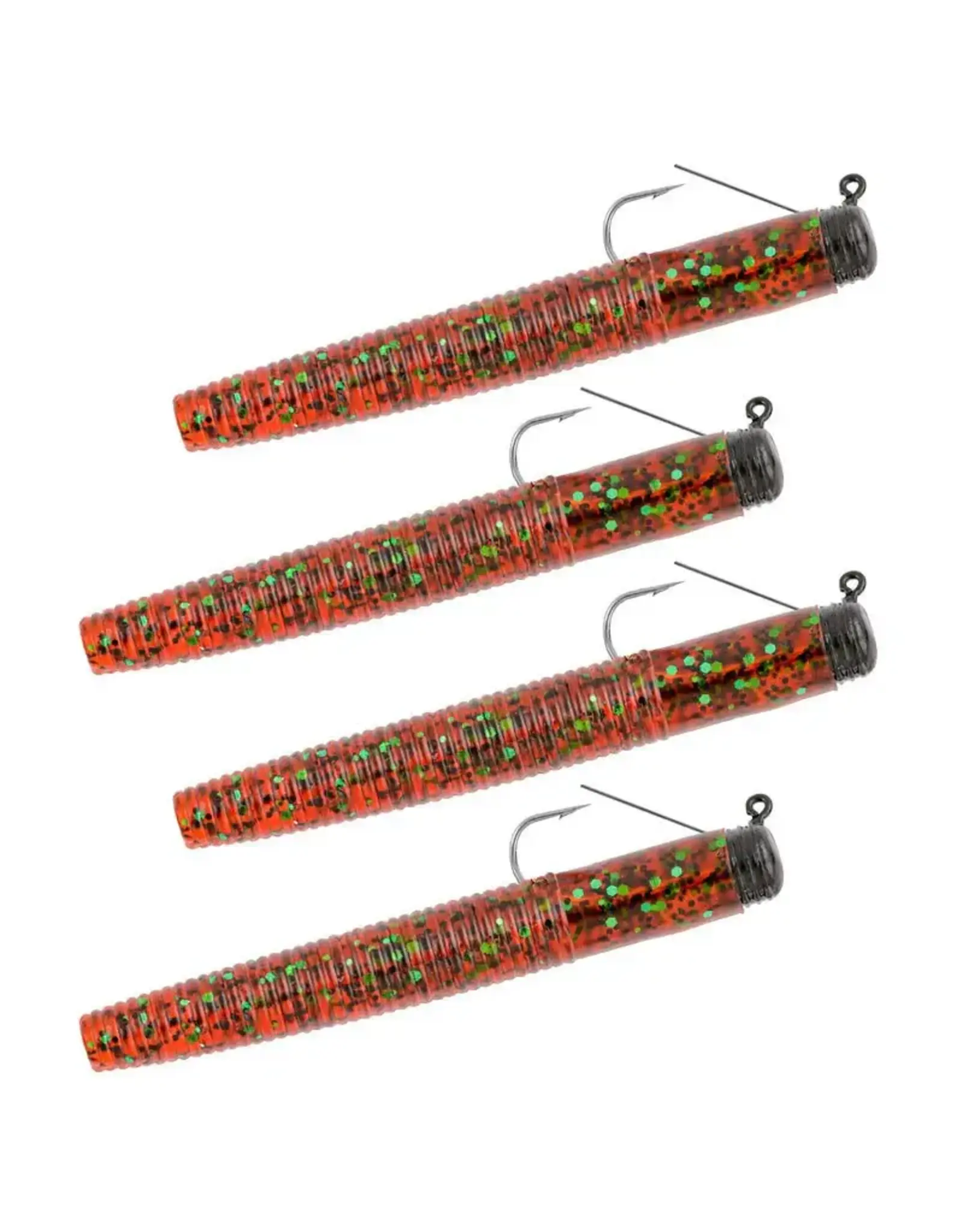 MATZUO Matzuo Pre-Rigged Ned Rig 1/16 Oz Qty 4 Cinnamon Green Flake