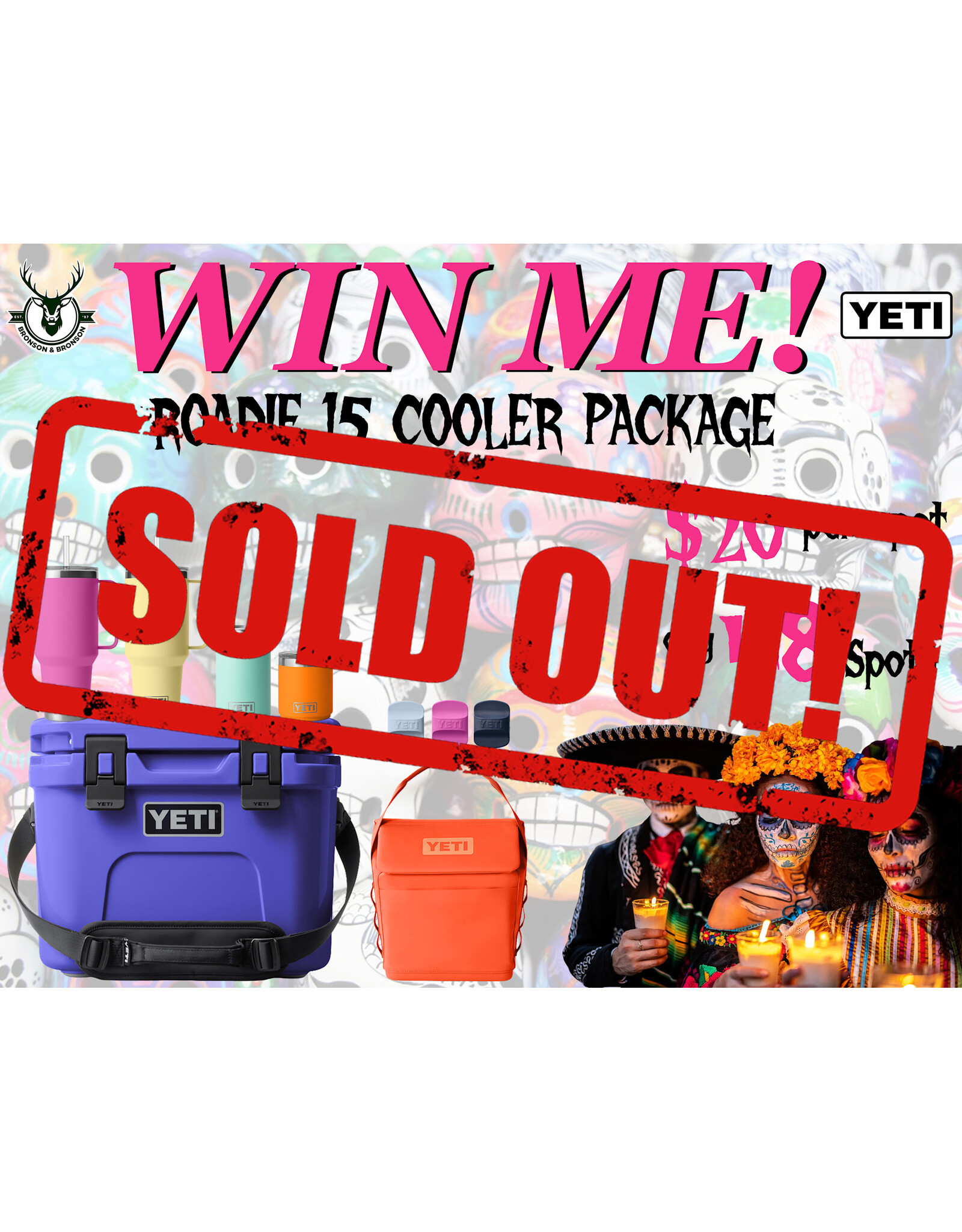 DRAW #1784 - WIN ME - Yeti 15 Package - Day of the Dead Theme!