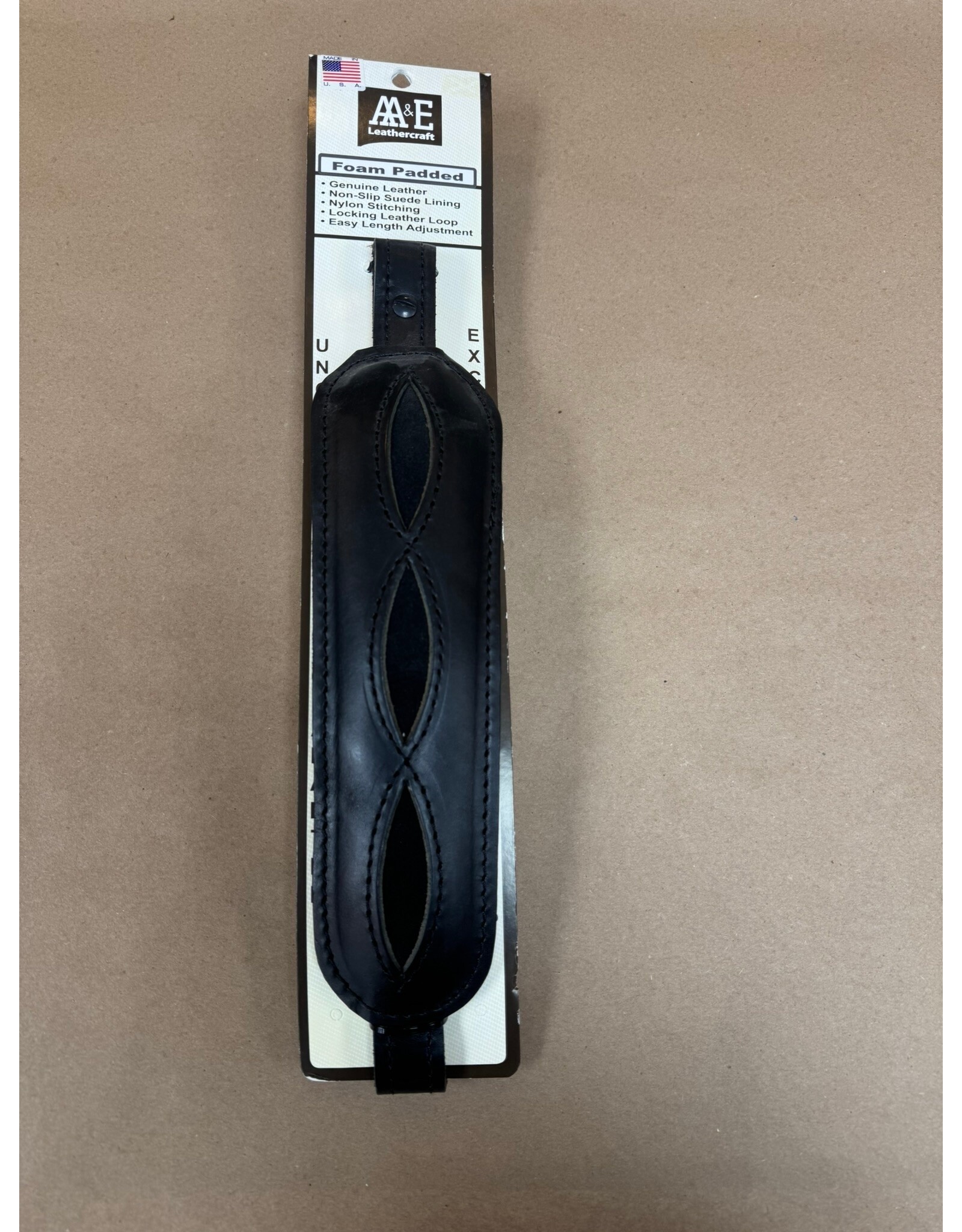 AA&E Leathercraft AA&E Leathercraft Black Leather Trophy Sling w/ Figure 8-Pattern Black Suede 8501022010