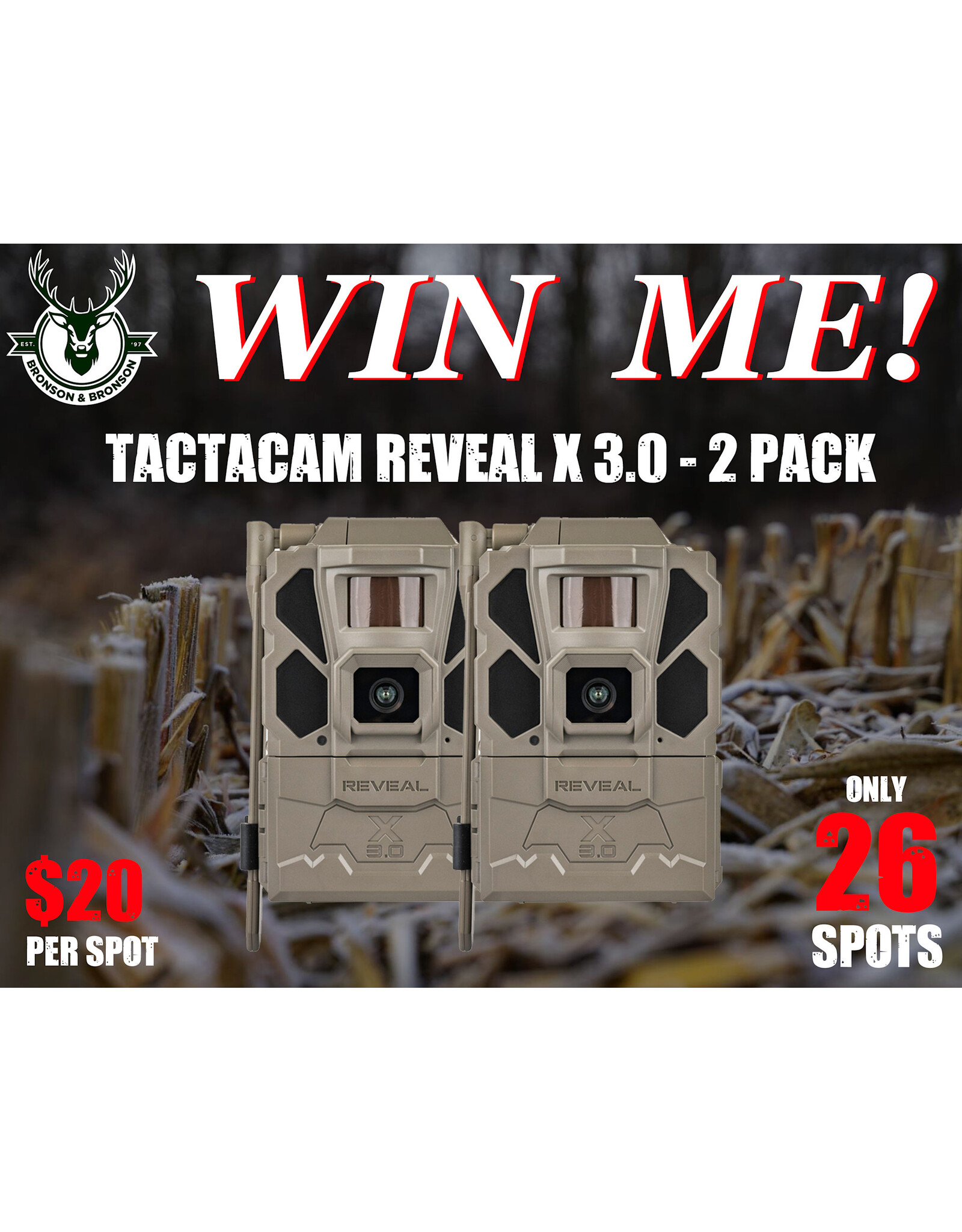 DRAW #1795 - WIN ME - Tactacam Reveal X 3.0 - 2 Pack! ROUND 10