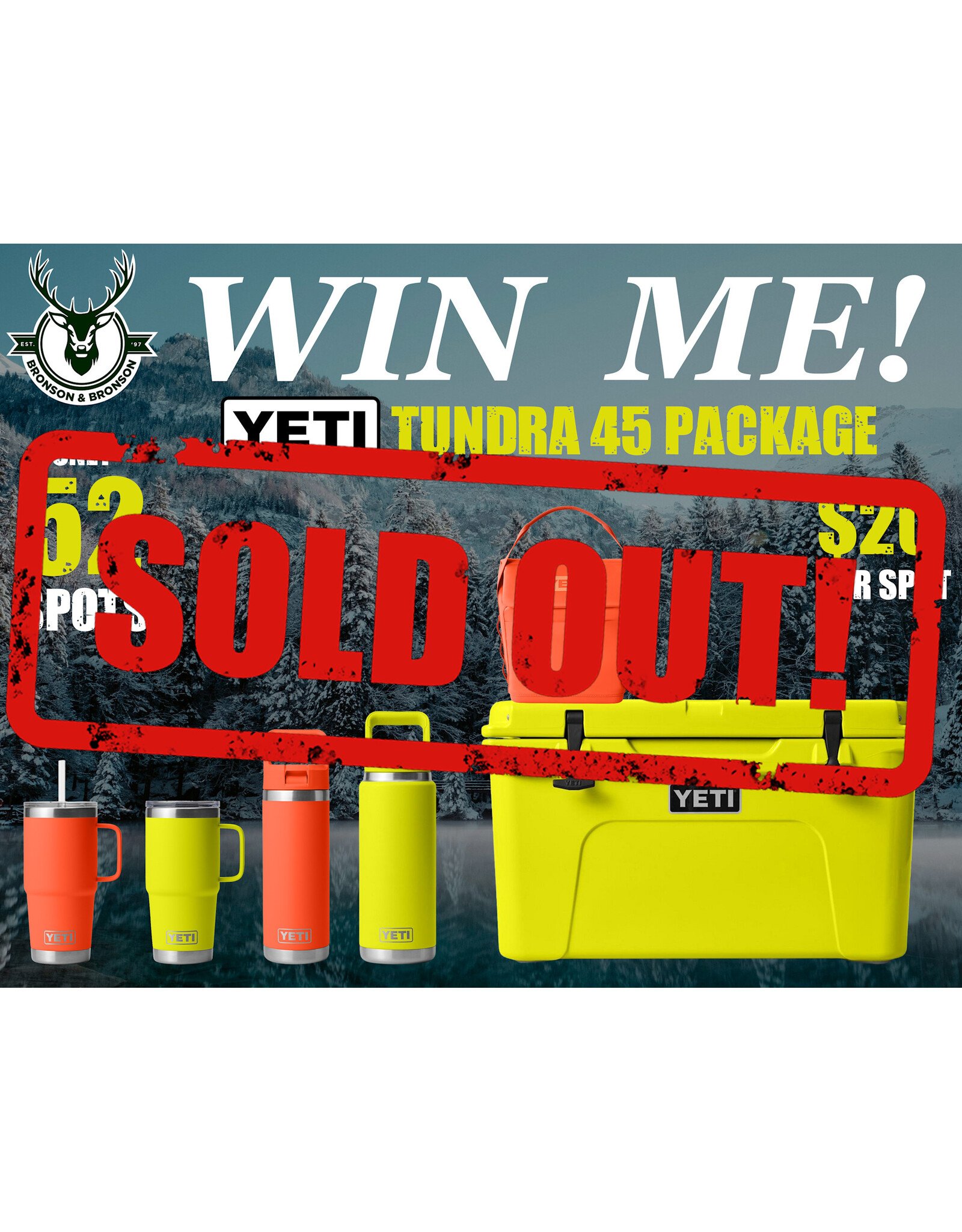 DRAW #1791 - WIN ME - Yeti Tundra 45 Firefly Yellow Package!