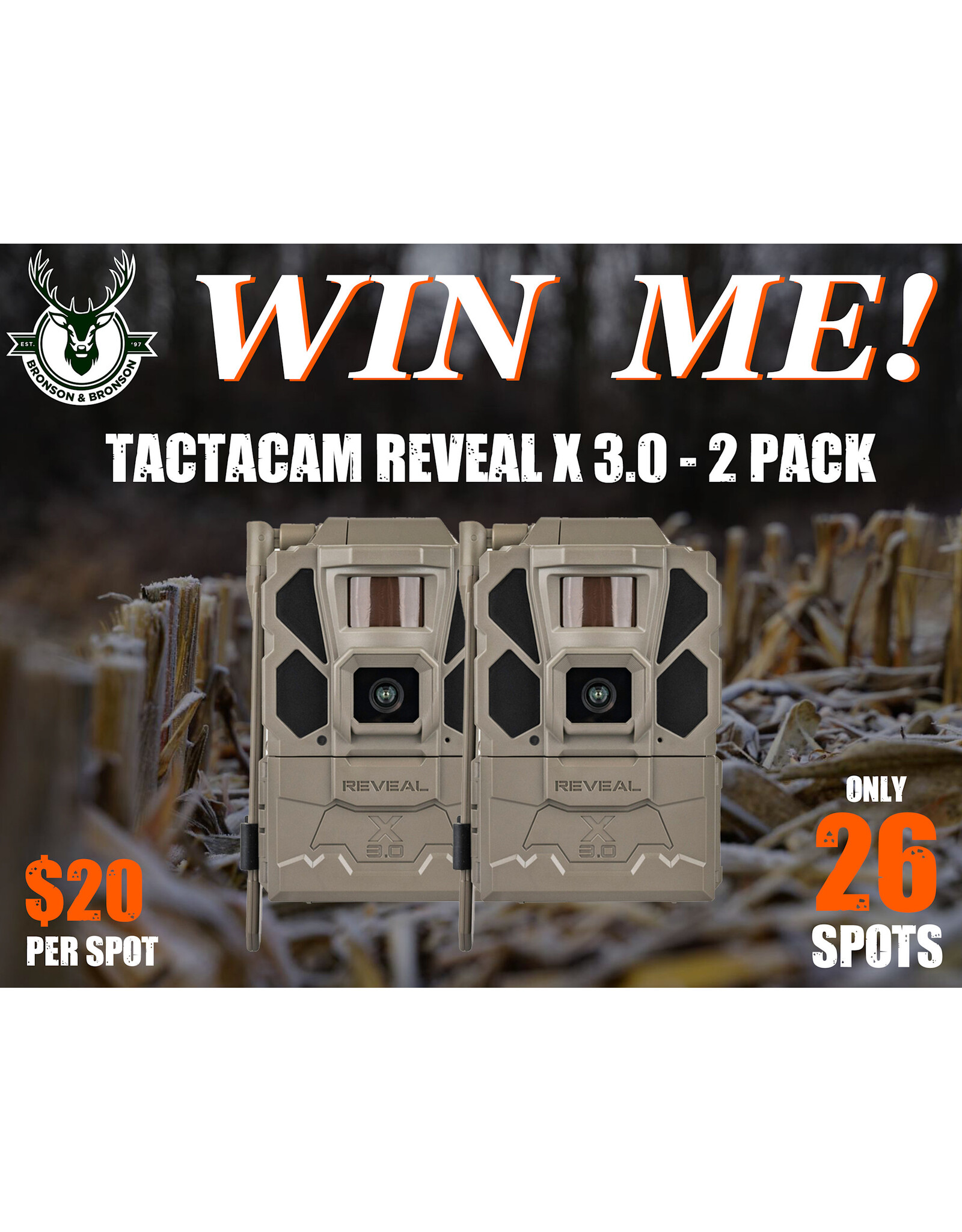 DRAW #1796 - WIN ME - Tactacam Reveal X 3.0 - 2 Pack! ROUND 11