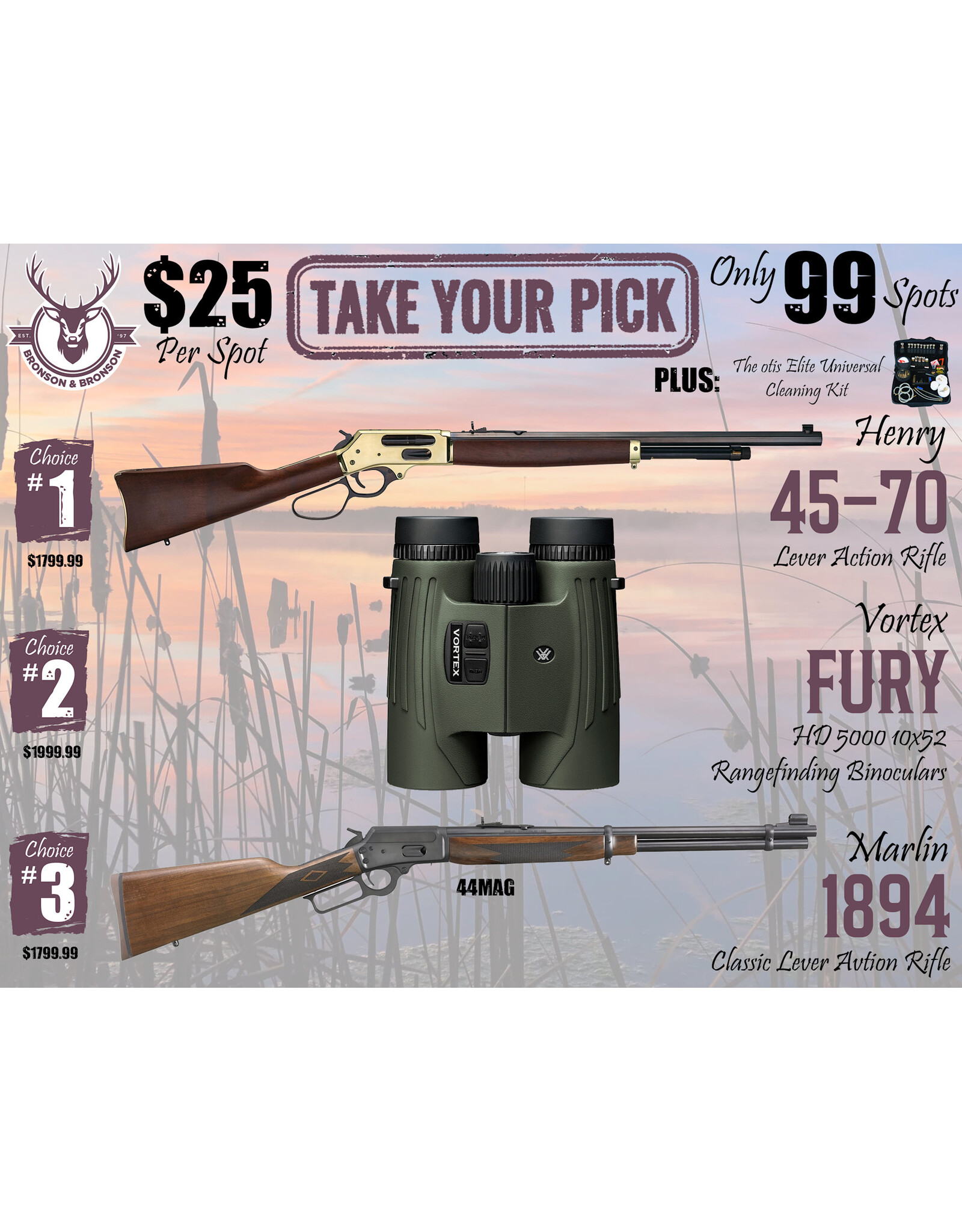 DRAW #1801 - Take Your Pick - Henry, Vortex OR Marlin!