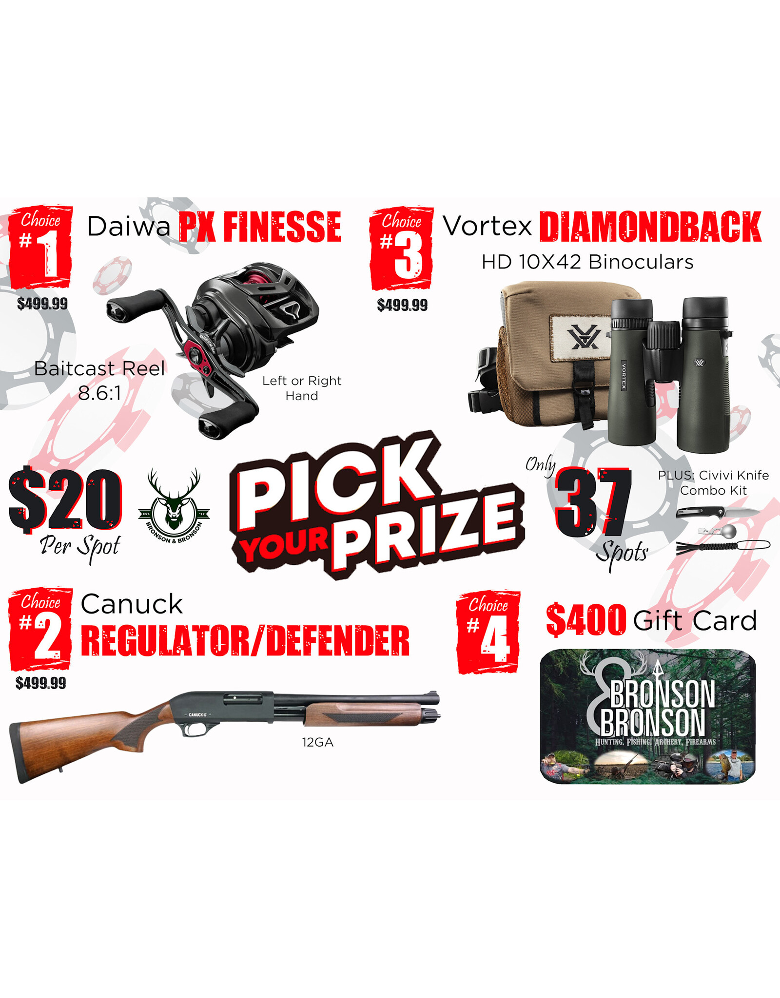 DRAW #1802 - Pick Your Prize - Daiwa, Canuck, Vortex OR Gift Card!