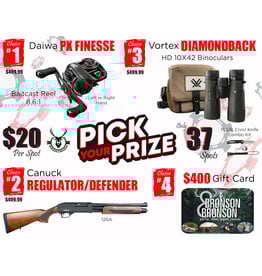 DRAW #1802 - Pick Your Prize - Daiwa, Canuck, Vortex OR Gift Card!
