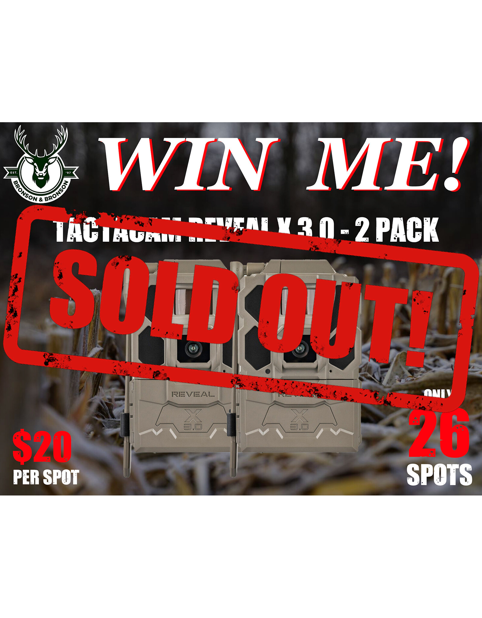 DRAW #1795 - WIN ME - Tactacam Reveal X 3.0 - 2 Pack! ROUND 10