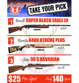 DRAW #1803 (#71-140) - Take Your Pick - Benelli, Beretta OR Sako!