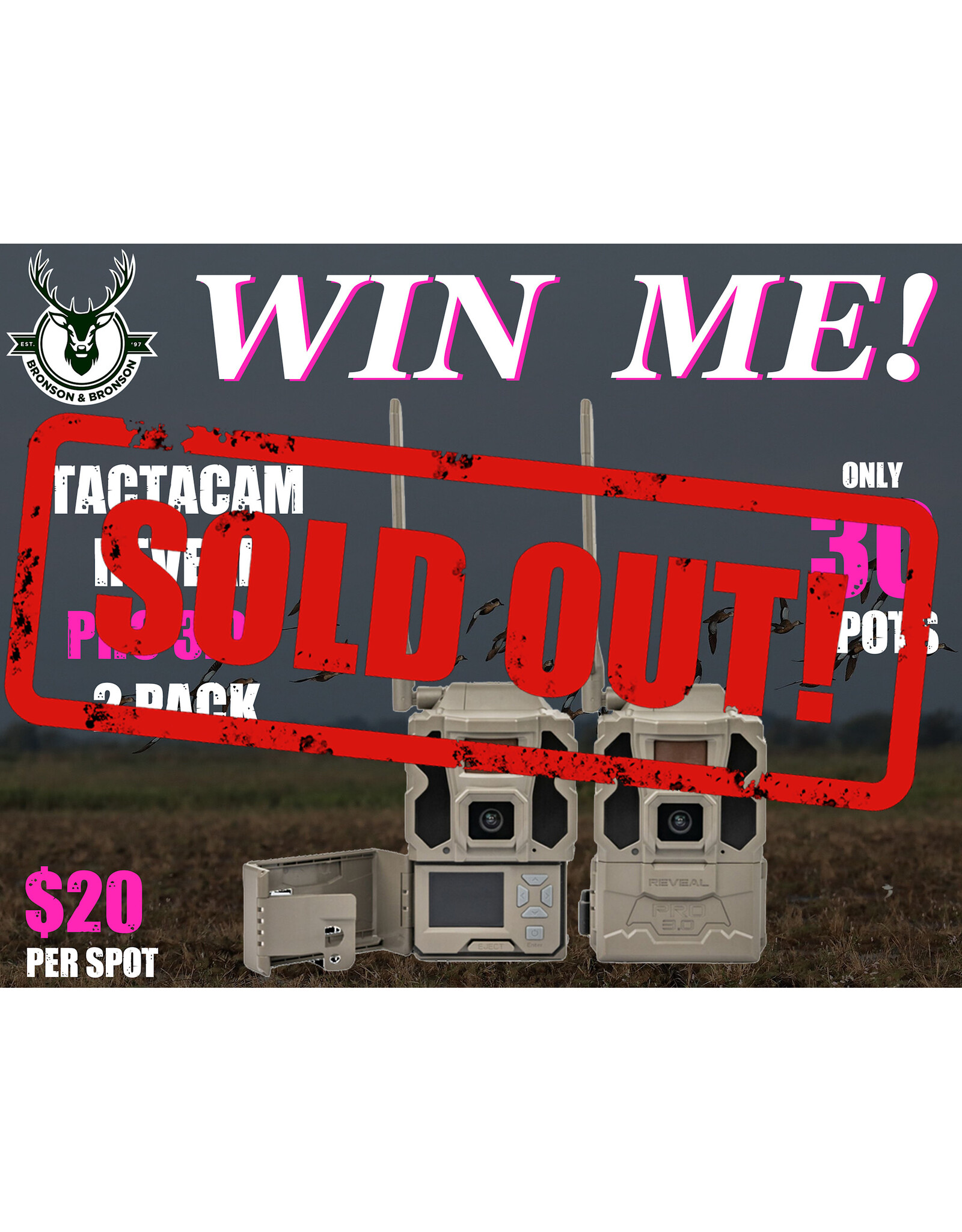 DRAW #1799 - WIN ME - Tactacam PRO 3.0 - 2 Pack ROUND 6