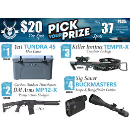 DRAW #1804 - Pick Your Prize - Yeti, Cariboo, Killer Instinct OR Sig Sauer!