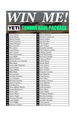 DRAW #1793 - WIN ME - Yeti Tundra Haul Package!