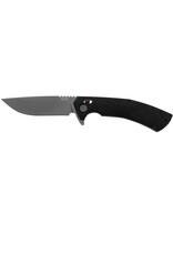 Acta Non Verba Acta Non Verba A400 BB Hard Task Alock Flipper Knife 4.1" Sleipner Black DLC Drop Point Blade, Black G10 Handles with Red Spacers, AXIS/Crossbar Lock - ANVA400-001