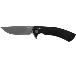 Acta Non Verba Acta Non Verba A400 BB Hard Task Alock Flipper Knife 4.1" Sleipner Black DLC Drop Point Blade, Black G10 Handles with Red Spacers, AXIS/Crossbar Lock - ANVA400-001
