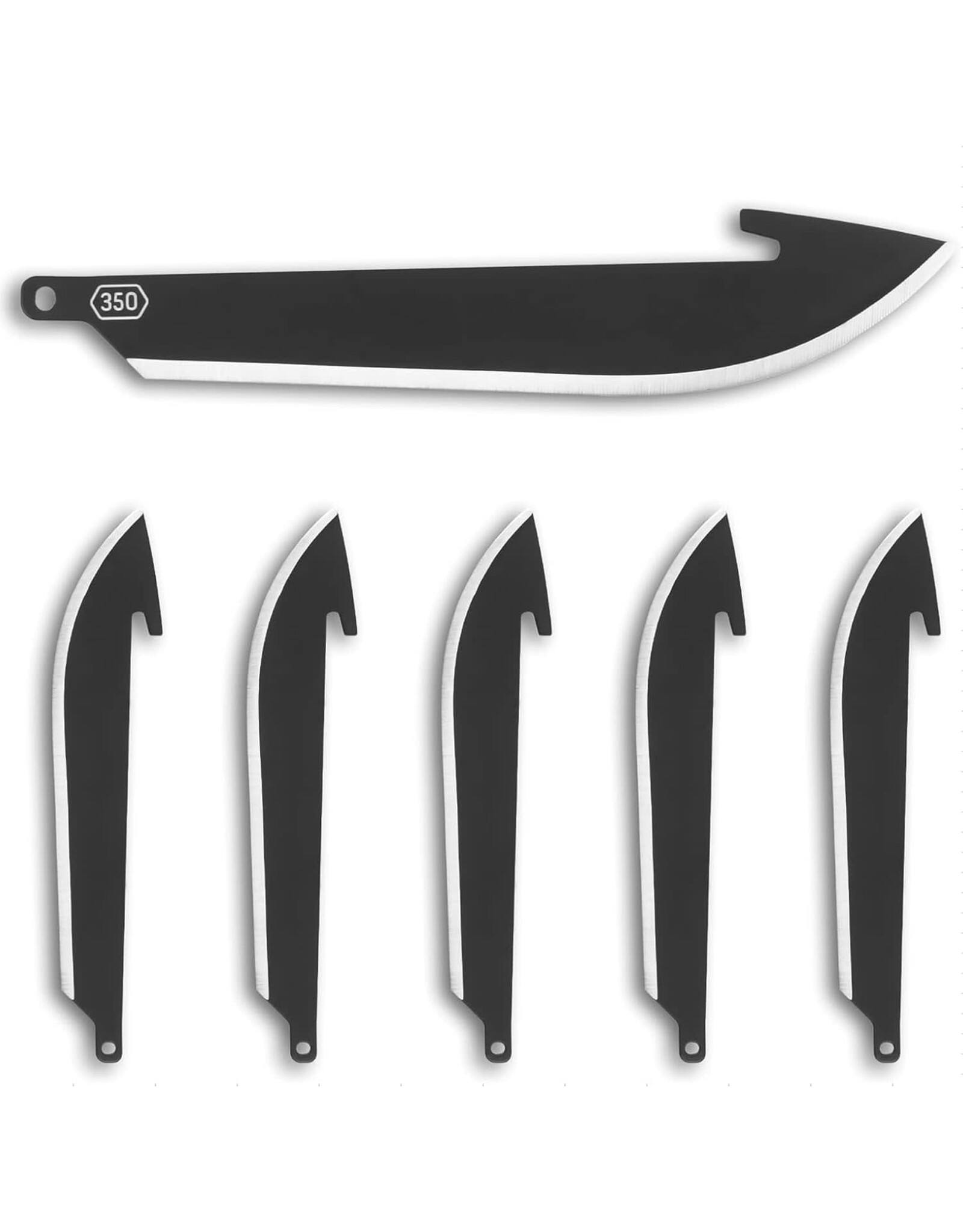 Outdoor Edge OUTDOOR EDGE RazorSafe 3.5" Black Drop-Point Replacebale Blades-Includes 6 Black EDC Blades for Hunting-Compatible with 3.5" RazorSafe Pocket Knives