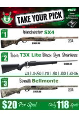 DRAW #1808 (#1-59) - Take Your Pick - Winchester, Tikka OR Benelli!