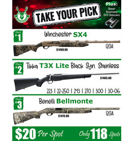 DRAW #1808 (#1-59) - Take Your Pick - Winchester, Tikka OR Benelli!