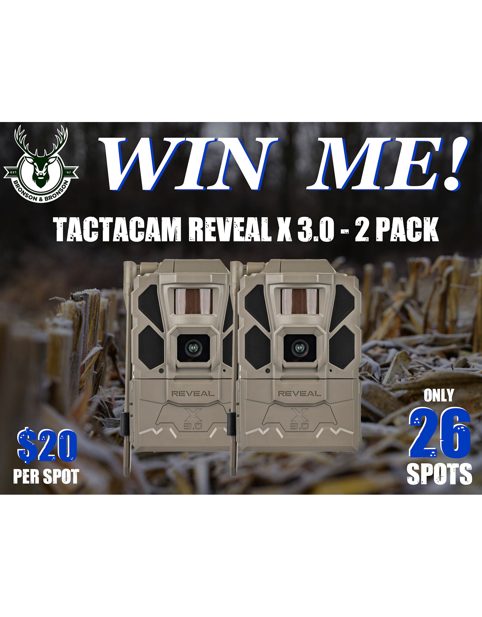 DRAW #1809 - WIN ME - Tactacam Reveal X 3.0 - 2 Pack! ROUND 12