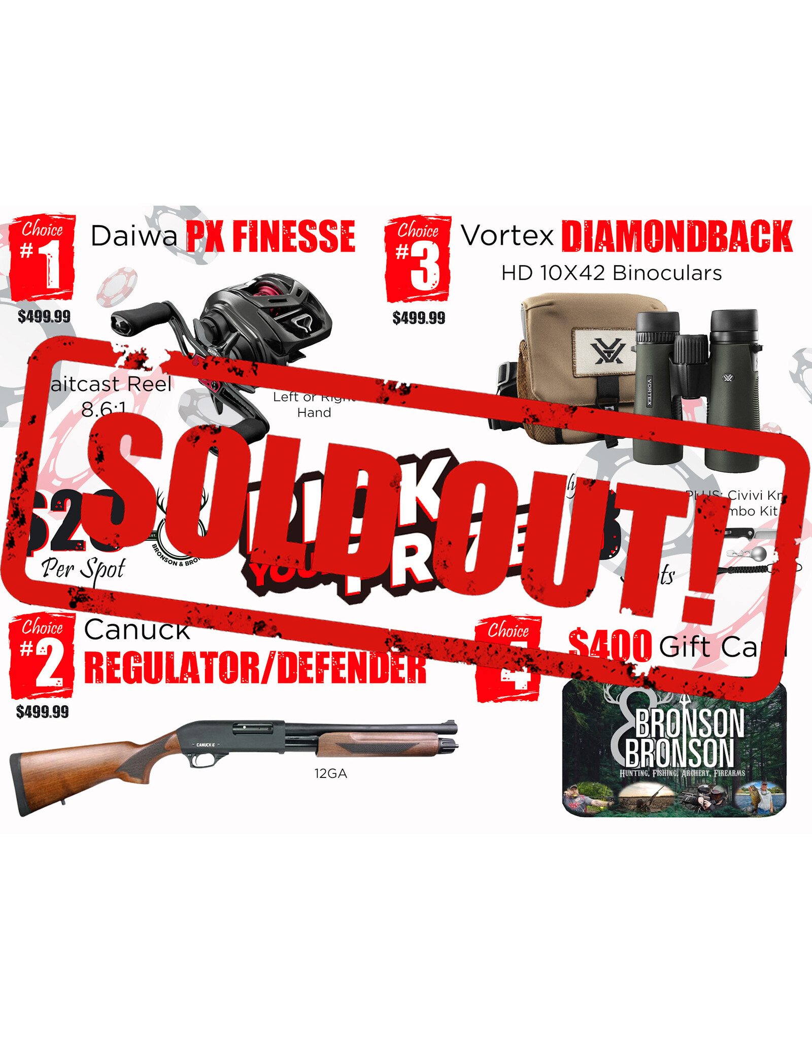 DRAW #1802 - Pick Your Prize - Daiwa, Canuck, Vortex OR Gift Card!