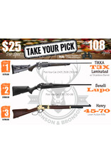 DRAW #1812 (#1-54) - Take Your Pick - Tikka, Benelli OR Henry!