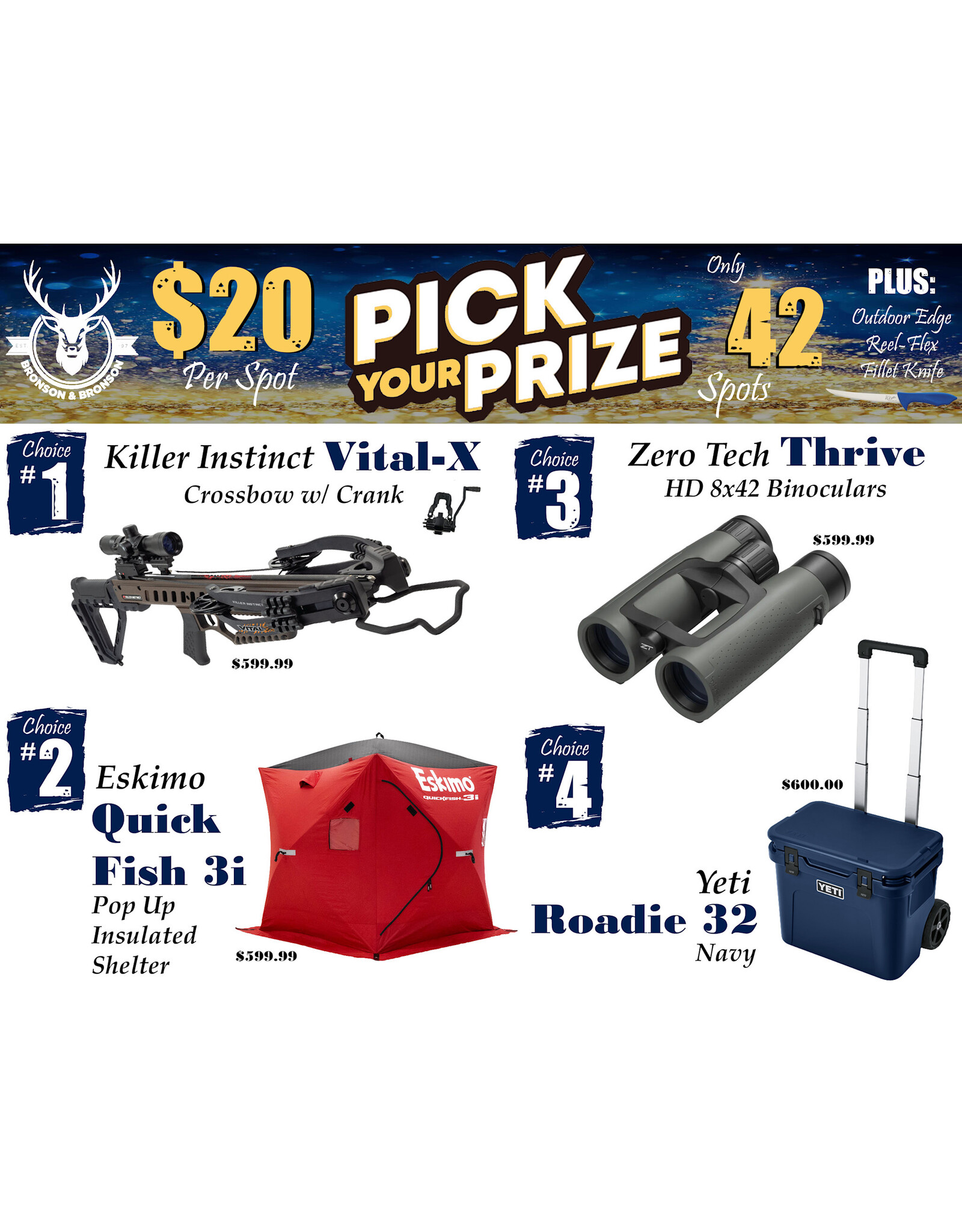 DRAW #1811 - Pick Your Prize - Killer Instinct, Eskimo, Zero Tech OR Yeti!