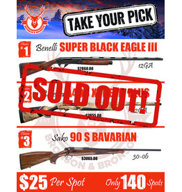DRAW #1803 - Take Your Pick - Benelli, Beretta OR Sako!
