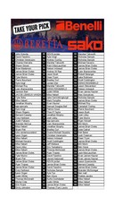 DRAW #1803 - Take Your Pick - Benelli, Beretta OR Sako!