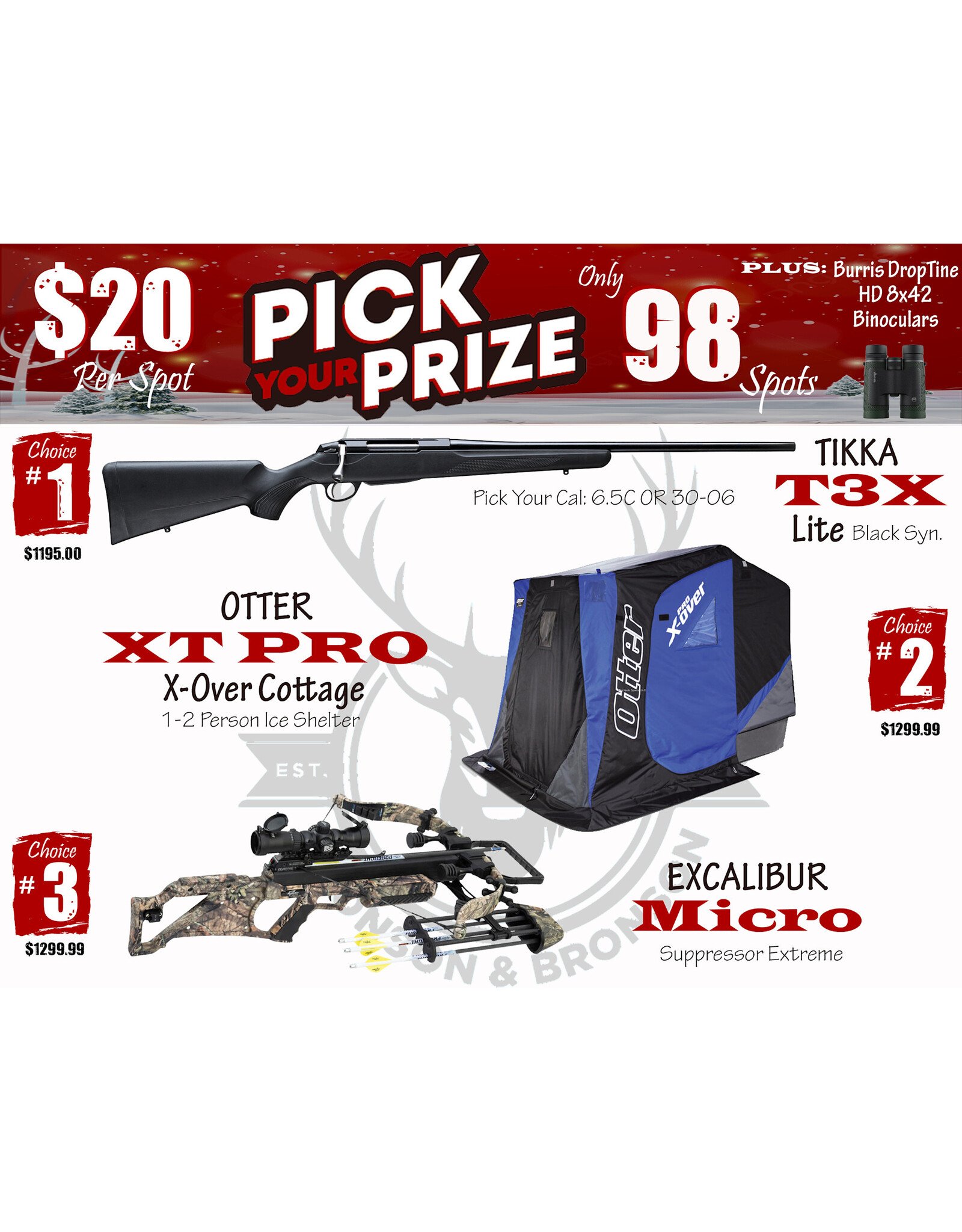 DRAW #1813 - Pick Your Prize - Tikka, Otter OR Excalibur!