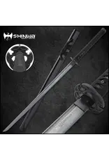 shinwa Shinwa Black Knight Katana | 27 1/2” full-tang black Damascus steel blade | 40" overall
