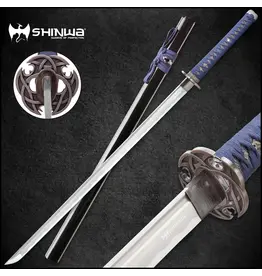 shinwa Shinwa Blue Knight Handmade Samurai Sword | 27 1/2” Damascus steel blade | 40” overall