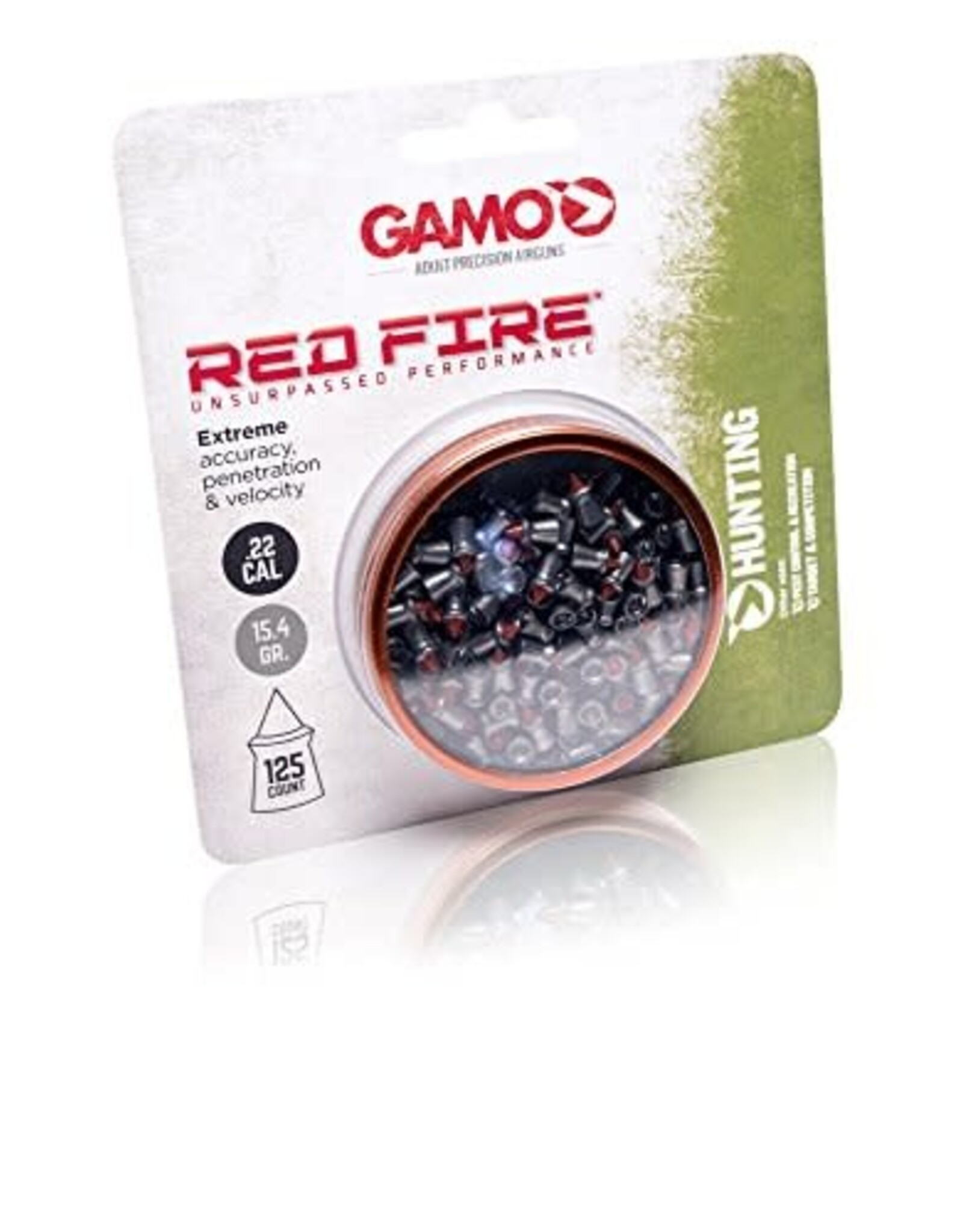 GAMO AIR RIFLES Gamo Red Fire .22 Cal, 15.4 Grains, Polymer Tip, 125ct