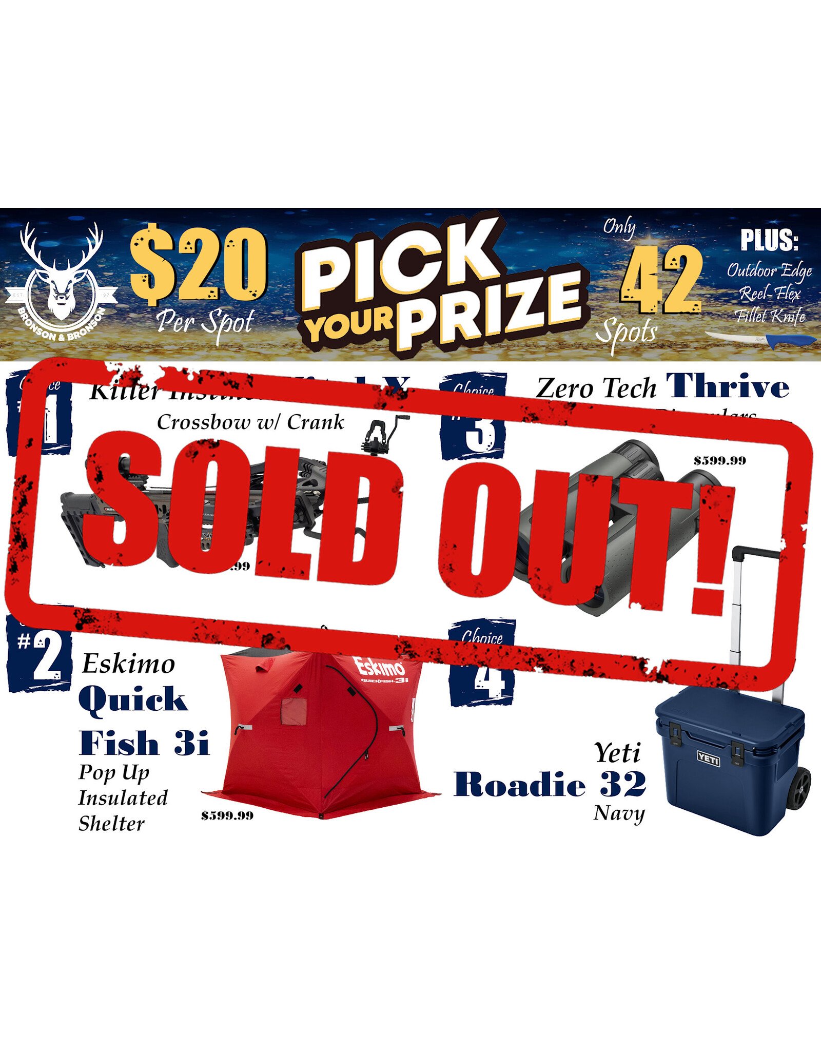 DRAW #1811 - Pick Your Prize - Killer Instinct, Eskimo, Zero Tech OR Yeti!