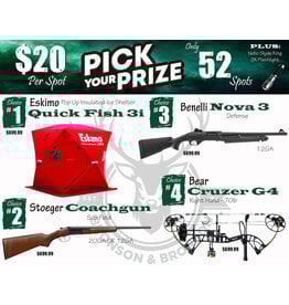 DRAW #1817 - Pick Your Prize - Eskimo, Stoeger, Benelli OR Bear!