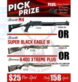 DRAW #1818 (80-158) - Pick Your Prize - Benelli M4, Benelli Super Black Eagle OR Beretta!