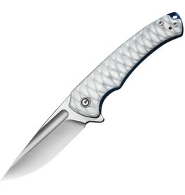Civivi CIVIVI Voidflare Flipper Knife Greyish White Resin Handle With Scale Pattern (2.92" Satin Finished 14C28N Blade) C24040-2