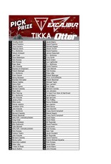 DRAW #1813 - Pick Your Prize - Tikka, Otter OR Excalibur!