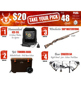 DRAW #1822 - Take Your Pick - Humminbird, Yeti, Winchester OR Bear!