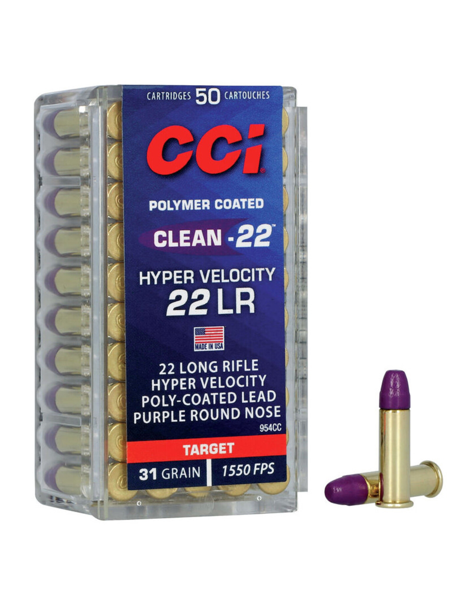 CCI CCI 22LR HYPER VELOCITY 31GR PURPLE POLYCOAT AMMO 50RD/BOX