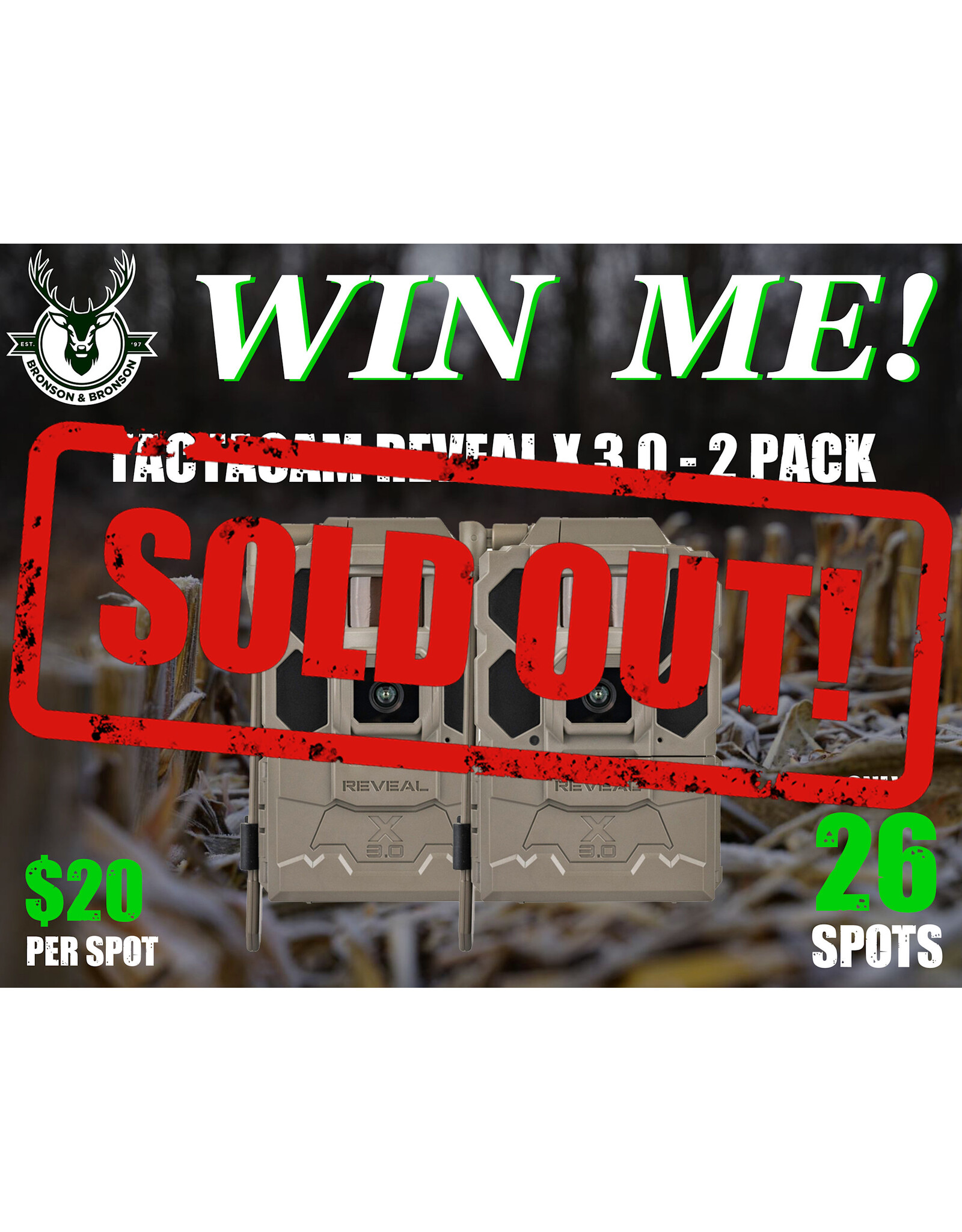 DRAW #1820 - WIN ME - Tactacam Reveal X 3.0 - 2 Pack! ROUND 13