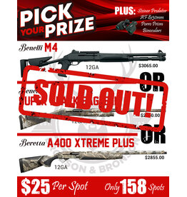 DRAW #1818 - Pick Your Prize - Benelli M4, Benelli Super Black Eagle OR Beretta!