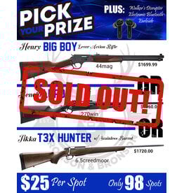 DRAW #1821 - Pick Your Prize - Henry, Benelli OR Tikka!