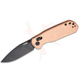 CJRB CJRB Cutlery DCA Maximal Crossbar Lock Folding Knife 2.95" AR-RPM9 Black Drop Point Blade, Copper Handles, Reversible Clip - J1954-CO
