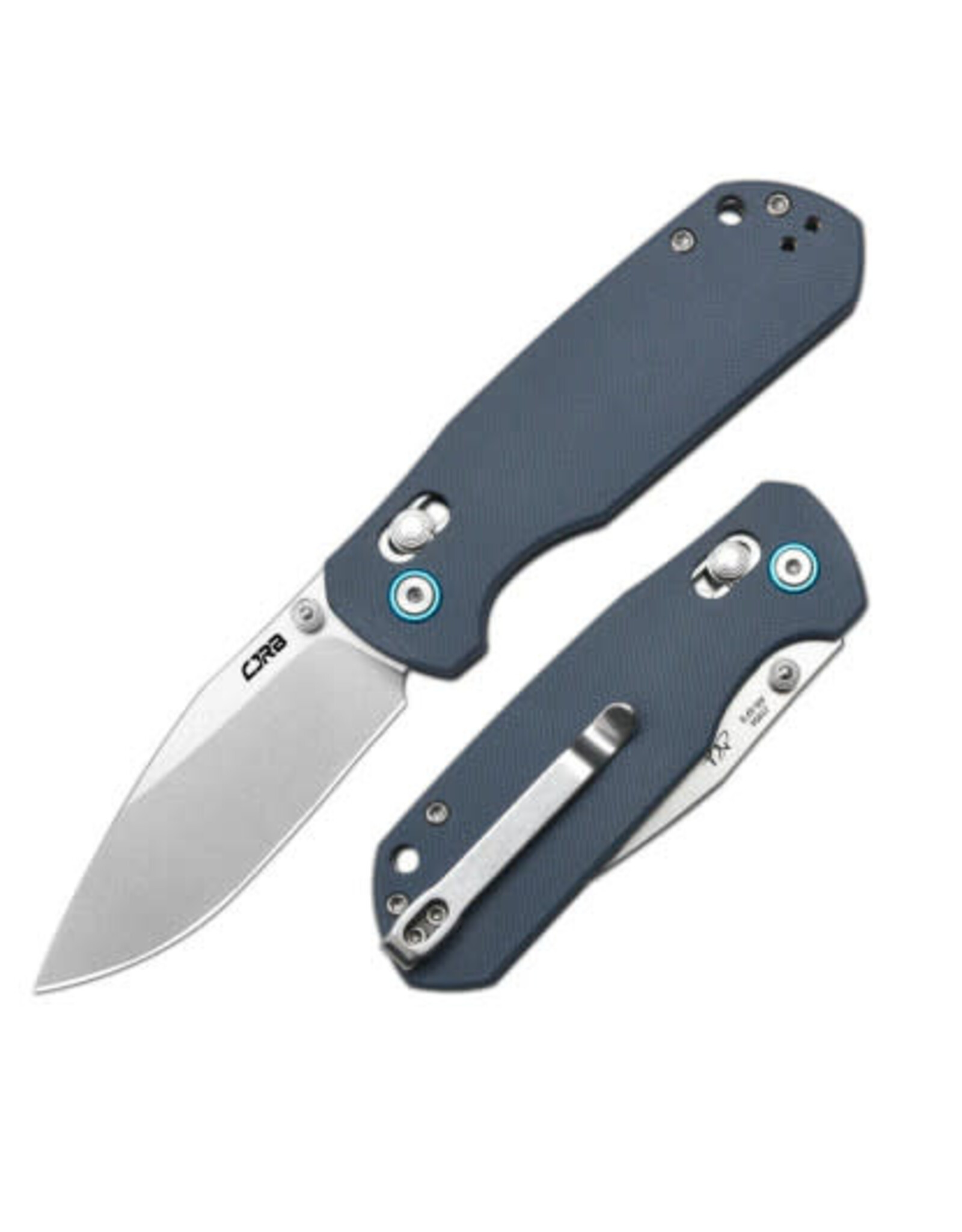 CJRB CJRB 1954GYF Maximal Stonewash Drop Point Crossbar Lock Knife Blue/Gray G10 Handles