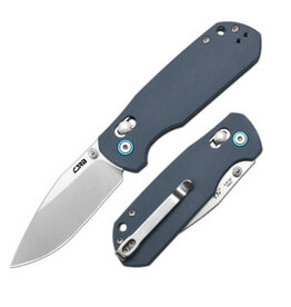 CJRB CJRB 1954GYF Maximal Stonewash Drop Point Crossbar Lock Knife Blue/Gray G10 Handles