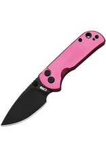 CJRB CJRB 1934BPK Mica Black Button Lock Knife Pink Handles