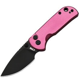 CJRB CJRB 1934BPK Mica Black Button Lock Knife Pink Handles