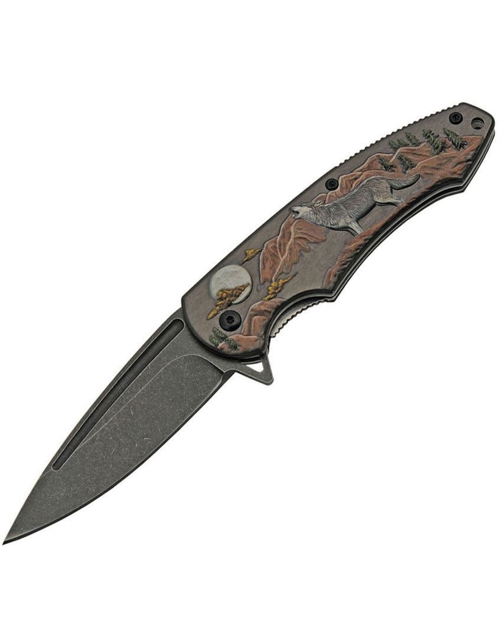 Rite Edge Rite Edge 300488 Howling Wolf Linerlock