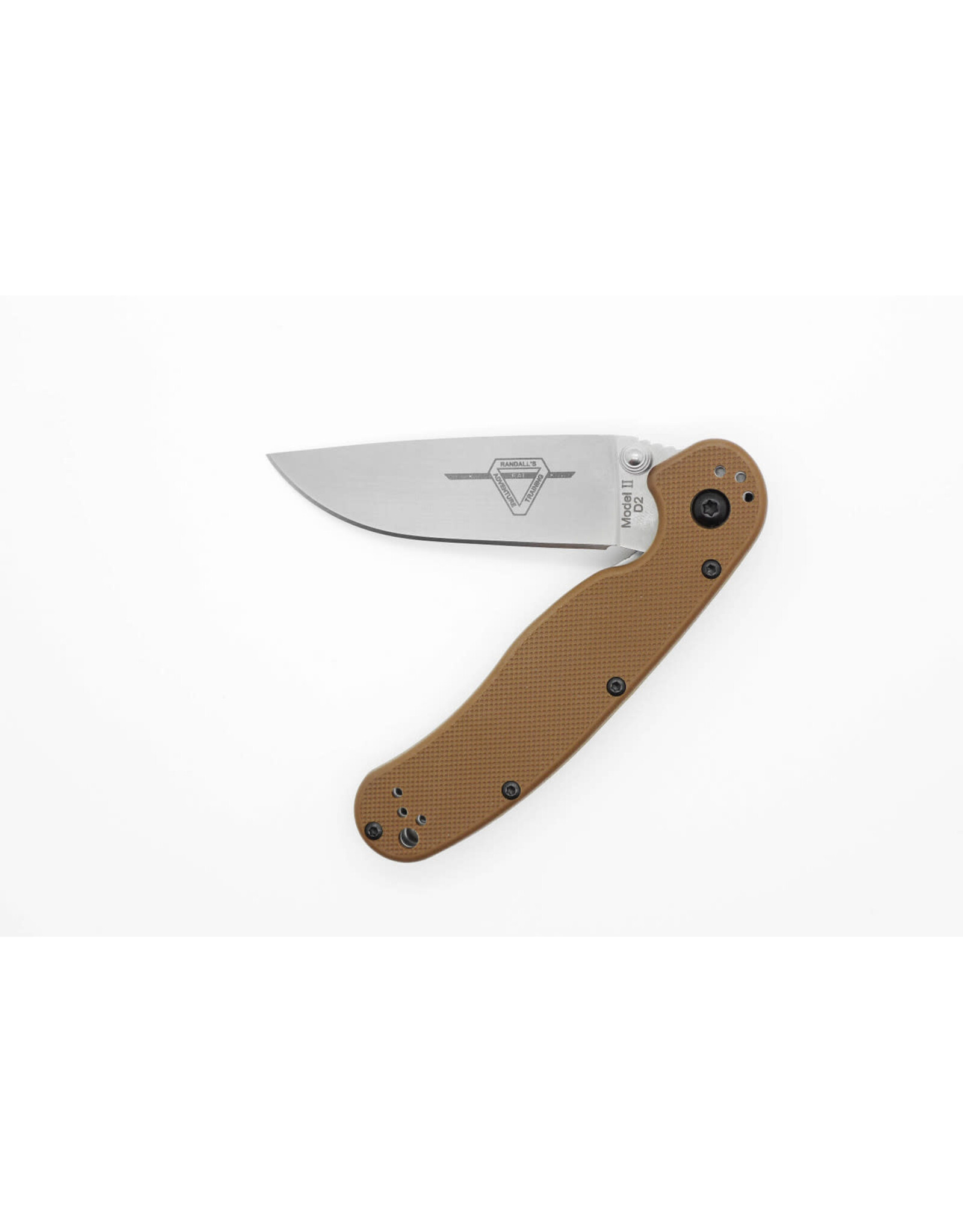 Ontario Knife Co. Ontario RAT Model 2 Folding Knife 3.0" D2 Satin Plain Blade, Coyote Brown Nylon Handles, Liner Lock - 8828CB