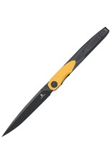 Bestech Knives Bestech MK14F Bestechman Lanza Black Stonewash Linerlock Knife Black/Yellow G10 Handles